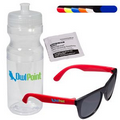 Matte Sunglasses & Lens Cleaning Wipe in a Sports Bottle